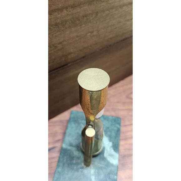 Vintage Brass Plated Timer with Marble base Sand Timer Paperweight - Picture 4 of 12